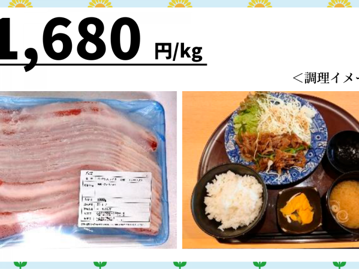 牛バラスライス（シート敷き）　1,680円/kg